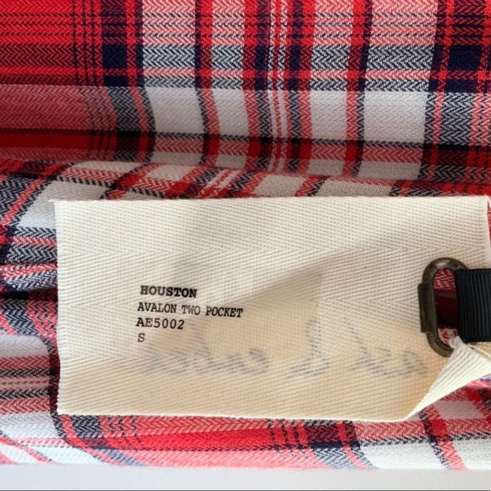 Ash & Ember Avalon Houston Fitted Plaid Flannel Shirt Red Size Small - Picture 10 of 15